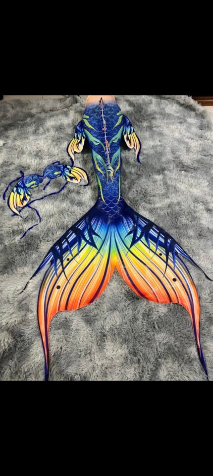 Original Fabric Hot-stamping Wild Pattern Mermaid Tail Performance Costume