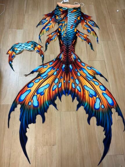 Original Fabric Bionic Colorful Mermaid Tail Performance Costume