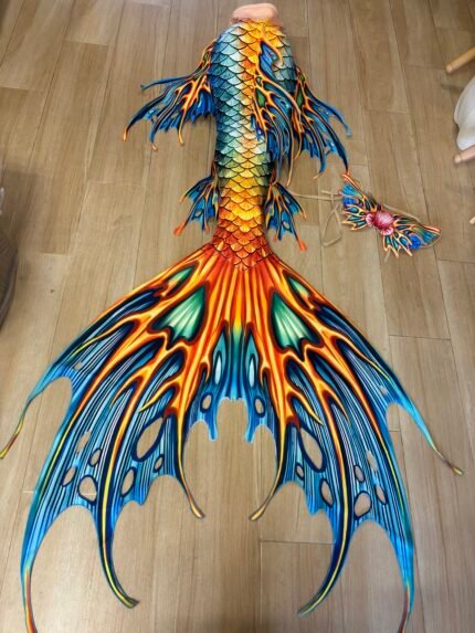 Original Hollow-Out Distressed Pattern Realistic Mermaid Tail
